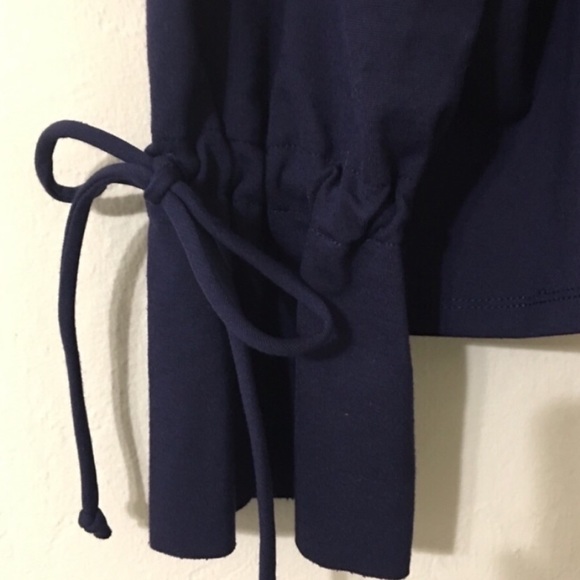 Halogen Navy Blue Cinched Tie Cuffed Sweater - Picture 5 of 8